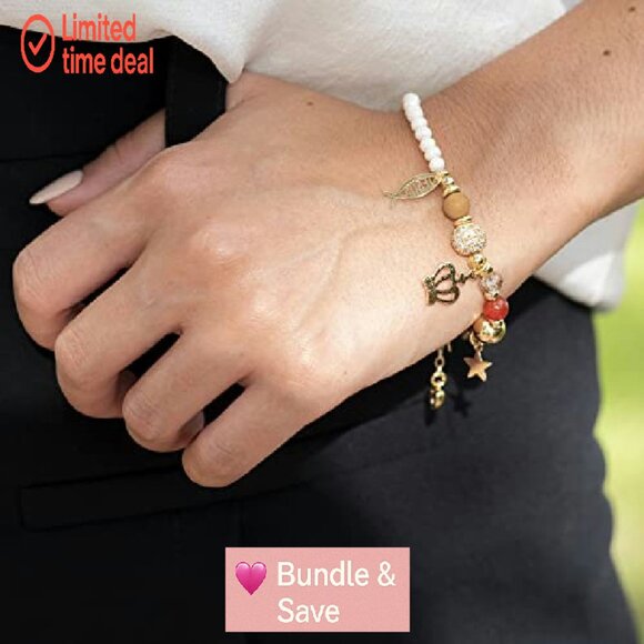 Handmade Jesus Life Story Charm Bracelet, Stretch Fit, Gold Plated - Picture 5 of 8